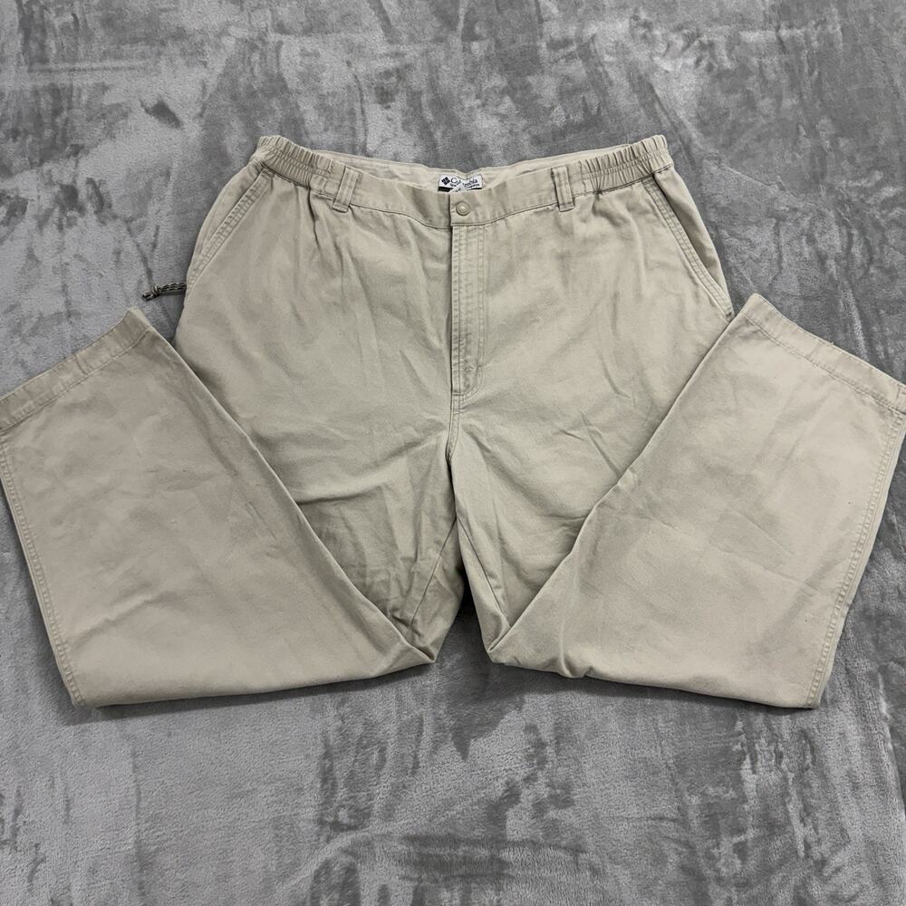 Columbia Sportswear Womens Hiking Pants Beige Canvas Comfort Waist Plus 22W